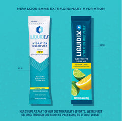 Old versus new packaging of Liquid I.V.®