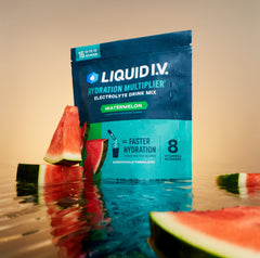 Stylized image of Liquid I.V.® pouch. 